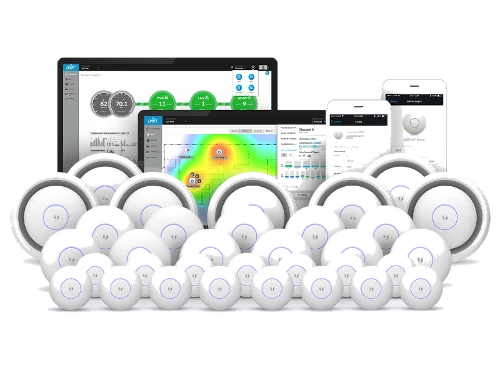 UniFi Wi-Fi access point family with management dashboard